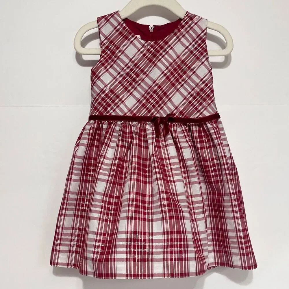 Bonnie Baby Red And White Holiday Dress   Size 24 Months